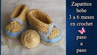 ZAPATITOS PARA BEBE DE 3 A 6 MESES en crochet PASO A PASO [upl. by Knapp]