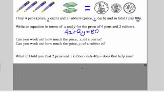 Simultaneous Equations 1 GCSE Higher Maths Tutorial 11 [upl. by Myrlene698]