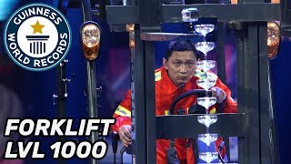 Most cocktail glasses stacked with a forklift  Guinness World Records [upl. by Ruperta803]