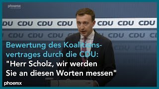 Statement von CDUGeneralsekretär Paul Ziemiak zum AmpelKoalitionsvertrag [upl. by Nitsyrk]