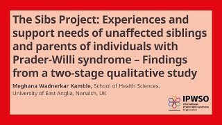 Experiences and support needs of siblings and parents of individuals with PraderWilli syndrome [upl. by Sheelagh998]