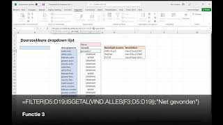 Doorzoekbare dropdown lijst in Excel [upl. by Iey]