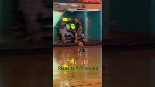 Kei 7yrs old  races to 911 yrs old skatingvideos speedskater rollerskating inlineskating [upl. by Bullough653]