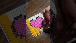 Simple perler beads idea 💡❤️ perlerbeadart perlerbeads art craft [upl. by Panter]