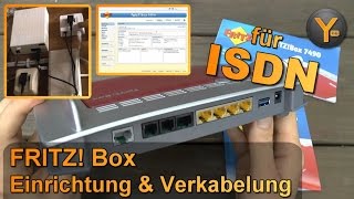 FRITZ Box 7490 Verkabelung amp Einrichtung für DSL mit ISDNTelefonie [upl. by Coretta]