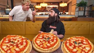 TRYING TO BEAT THE SLICE RECORD AT GORDON RAMSAYS BOTTOMLESS PIZZA RESTAURANT  BeardMeatsFood [upl. by Boesch]