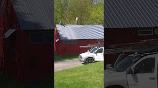 Coating a barn roof [upl. by Aidole]