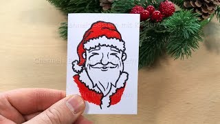 Weihnachtskarten basteln mit Kindern 🎅 DIY Weihnachtsgeschenke selber machen  Weihnachtsmann [upl. by Eicul]