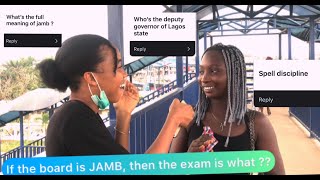 IF THE BOARD IS JAMB THEN THE EXAM IS WHAT askingpeoplequetions jamb2021 jambsyllabus [upl. by Phonsa]