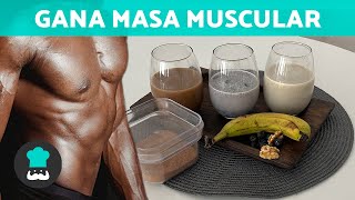 3 BATIDOS para aumentar MASA MUSCULAR 🫐💪🏻  Recetas para Ganar Masa Muscular ✅ [upl. by Leis]