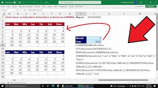 Cómo Crear una Función Calendario Automático en Excel con LAMBDA [upl. by Adnawt89]