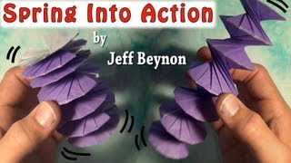 Origami Spring Into Action designed by Jeff Beynon [upl. by Feliza574]