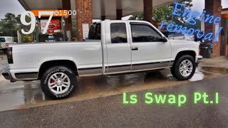 97 K1500 Ls Swap Pt 1  Engine Removal [upl. by Charin]