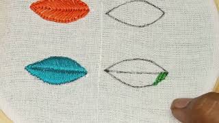 4 Types Of Leaves Embroidery Tutorial  Basic Hand Embroidery Leaves  Leaf Embroidery Stitches [upl. by Chantalle]