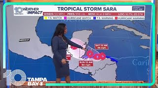 Tracking the Tropics Sara moves along Honduras coast as tropical storm [upl. by Bierman]