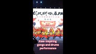 Aweinspiring gongs and drums performance in Chinas Shanxi [upl. by Esdras331]