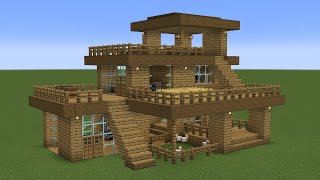 Minecraft  How to build a Large Wooden Survival House [upl. by Dayna]