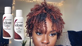 Adore Semi Permanent Hair Color  How To Dye Natural Hair 2020  Copper Brown  FALL HAIR COLOR [upl. by Boatwright]