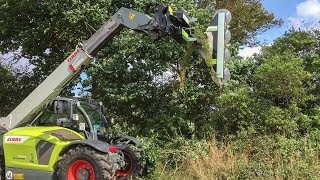 Hedgerow Maintenance With Circular Tree Saw  GreenTec Multi Carrier HXF 3302 and Quadsaw LRS 2402 [upl. by Scoville]