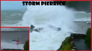 Huge Storm Set Hits Ilfracombe Storm Pierrick  Large Waves Flooded Roads [upl. by Dar]