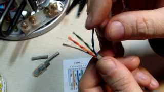 124 How to install an RJ45 connector on a CAT5 Ethernet network Patch Cable  DIY Repair [upl. by Yelich]