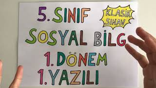 5 Sınıf Sosyal Bilgiler 1 Dönem 1 Yazılı Klasik Sınav [upl. by Namaj]