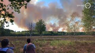 Grote heidebrand bij Oldebroek rook van veraf te zien [upl. by Phillip]