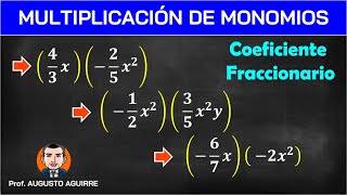 Multiplicación de monomios con coeficiente fraccionario  01 [upl. by Elrod]