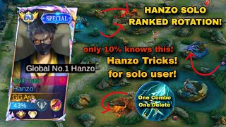 HANZO SOLO RANKED TIPS AND TRICKS BEST ROTATION 2024 for hanzo solo user [upl. by Maryl]