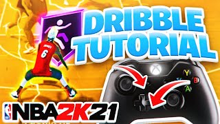 BEST DRIBBLE MOVES  EASY DRIBBLE TUTORIAL w HANDCAM NBA 2K21 100 GLITCHY DRIBBLE GAWD COMBOS [upl. by Efal296]