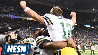 Aaron Rodgers Hail Mary TD Pass Lifts Packers Over Lions [upl. by Zined]