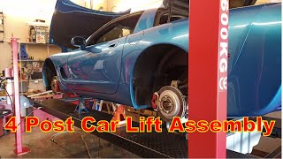 4 Post CAR LIFT install  assembly [upl. by Siurad396]