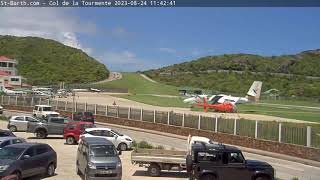 St Barts Twin Otter Crashes Into Helicopter While Landing Runway 28 [upl. by Enitsyrk]