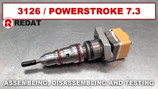 3126  Powerstroke 73 injectors  Assembling disassembling and testing [upl. by Ayin]