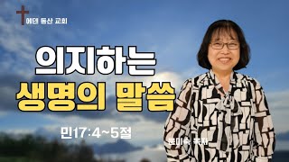 의지하는 생명의 말씀 민174절 에덴 동산 교회 문미숙목자 [upl. by Yerd]