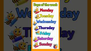 days of the week song with honeybees weekdays song for kindegarten [upl. by Bower]