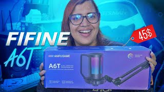 EL MEJOR MICROFONO BARATO PARA STREAMERS FIFINE AMPLIGAME A6T [upl. by Levan364]