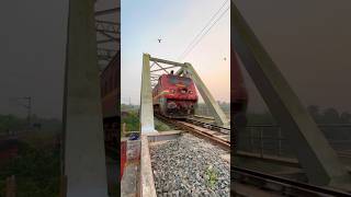 Train Moving Over River Bridge shorts [upl. by Atterahs]