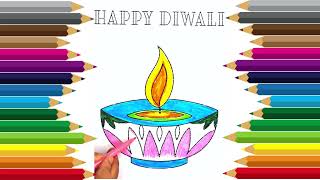 🪔 How to Draw a Diwali Diya  Easy StepbyStep Drawing Tutorial for Kids ✨ Happy Diwali 🎆kids [upl. by Lenzi]