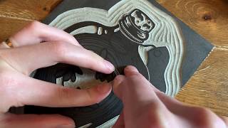 Two colour linocut printmaking process [upl. by Bendite173]