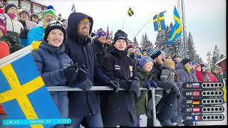 Singelmix Stafett 🇸🇪  intervju Biathlon world cup 2324 Östersund Skidskytte [upl. by Llerdnek]