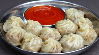 Momos Recipe😋 സോഫ്റ്റ് മോമോസും ചുമന്ന ചട്നിയും Steamed Dim Sum Momos Chutney Chicken Recipe [upl. by Ludba372]