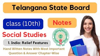 Class 10th Social Studies CH1 Indian Relief Featurs Question and Answer Telangana State Board [upl. by Aros]