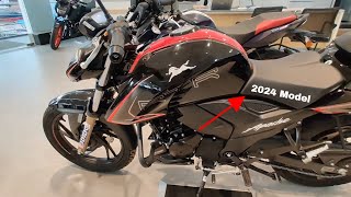 TVS Apache RTR 200 4V Black 2024 Model Detailed Review with On Road Price Mileage New Change [upl. by Ssitnerp]