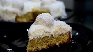 Raffaello Cake  Raffaello Coconut Cake video  White Chocolate Raffaello Cake Recipe [upl. by Enileqcaj]