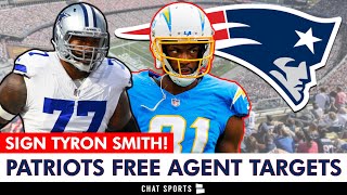 NEW Patriots NFL Free Agent Targets Ft Tyron Smith amp Mike Williams  Patriots Free Agency Tracker [upl. by Nirrok]