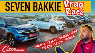 Seven Bakkie Drag Race New Ranger vs New Amarok vs Hilux vs DMax vs Navara vs Triton vs PSeries [upl. by Libre105]