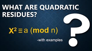 Quadratic Residues in Number Theory  With Examples  Cryptography and Coding Theory With Notes 🔥 [upl. by Lutero]