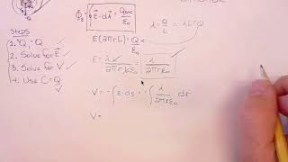 Derivation of Capacitance for a Cylindrical Capacitor [upl. by Hsuk]