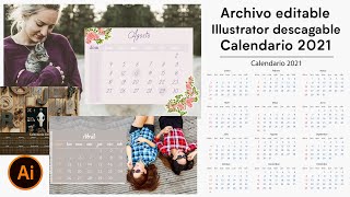 Calendario 2021 Editable para Illustrator  Descarga Gratuita [upl. by Htebasyle]